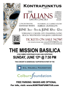 The Italians, Live in Concert at Mission Basilica in San Juan Capistrano
